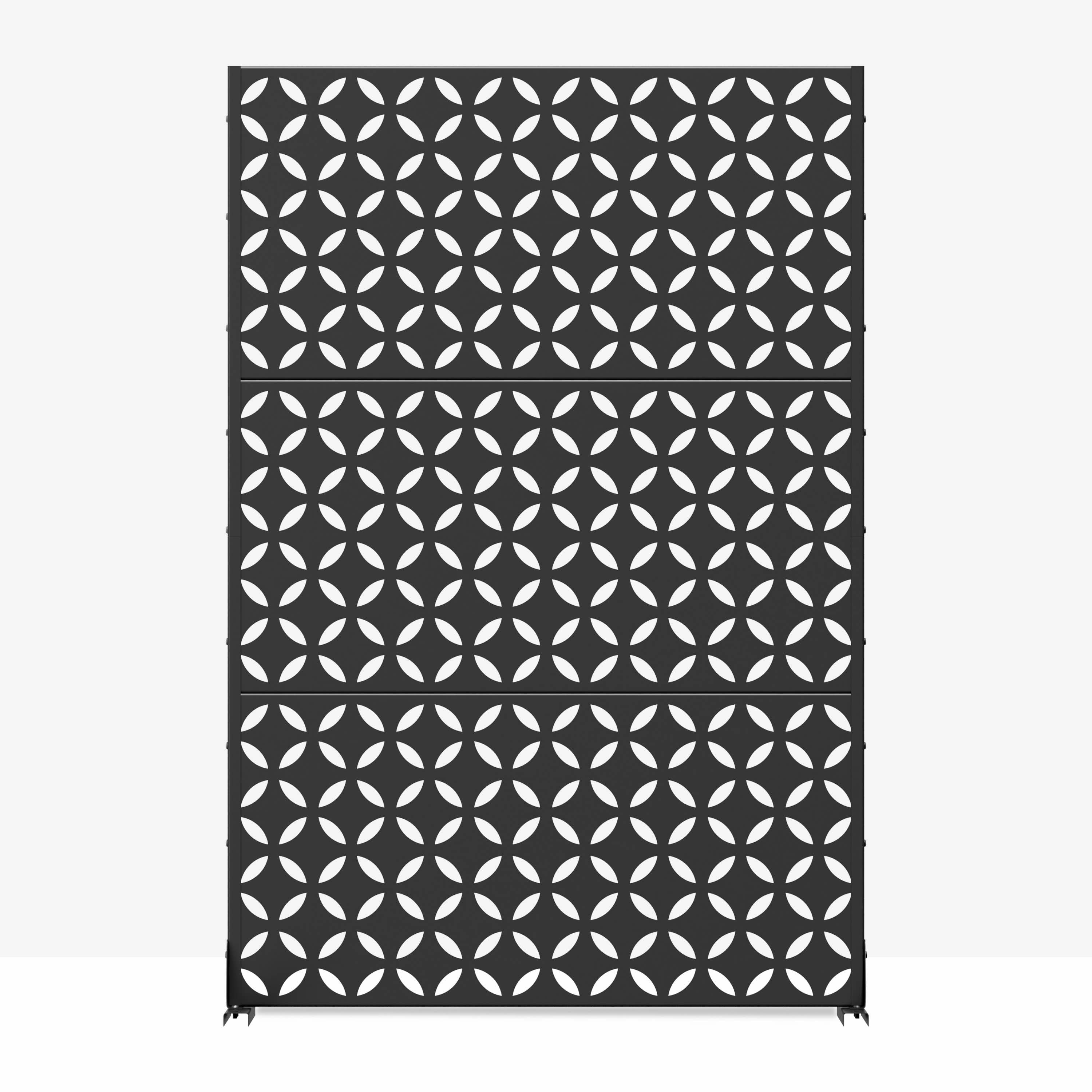 MAYEERTY 72x47x16 Inch Black Coin A-Shaped Galvanized Steel Privacy Screen for Outdoor Patio