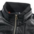 thumbnail image 6 of Homenesgenics Men's Leather Jacket Coats Men's Fashion Jacket Pure Color Zipper Stand Collar Imitation Leather Coat Tops, 6 of 8