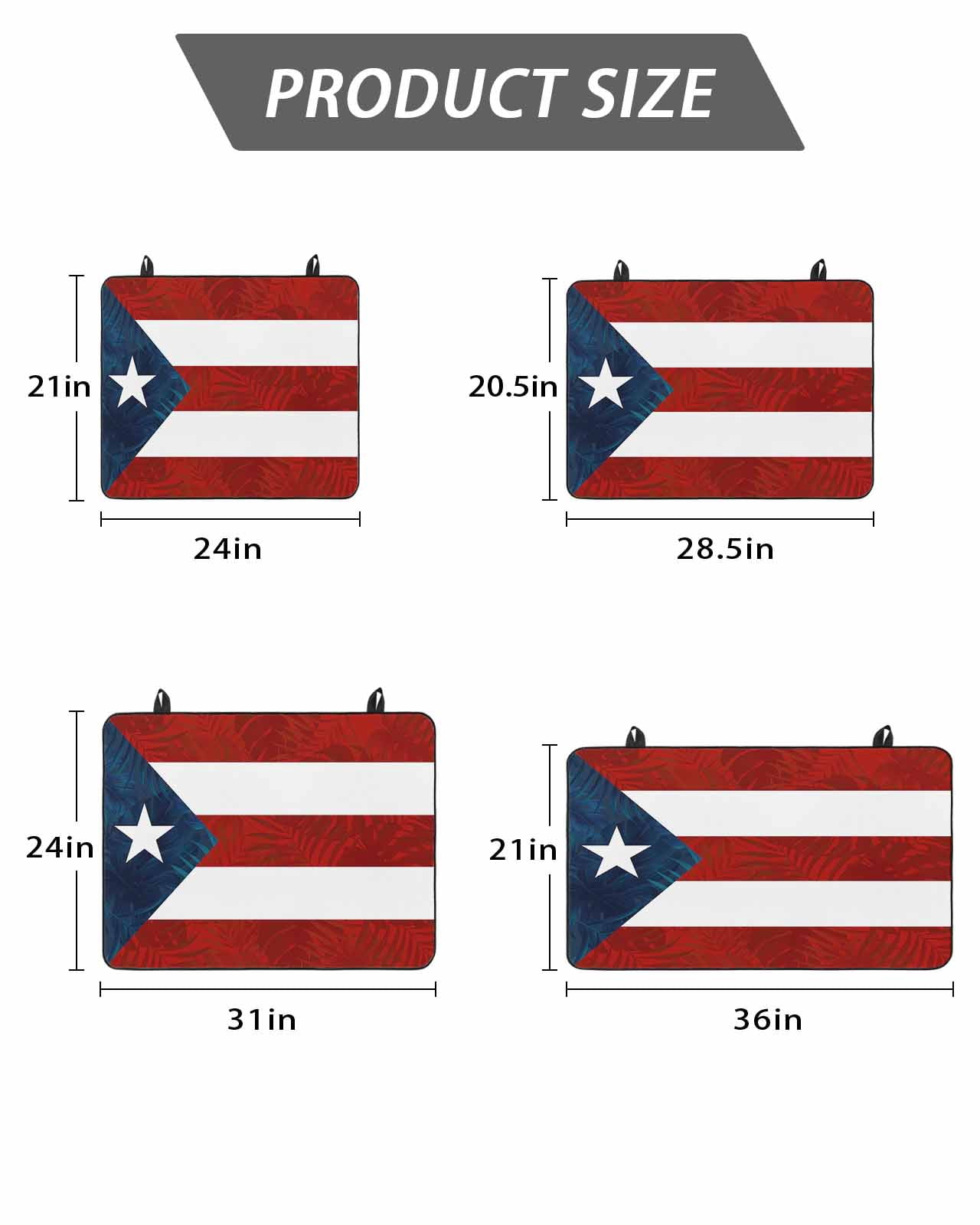 Stove Top Covers for Electric Stove, Puerto Rico Flag Glass Stovetop Cover Protector, Palm Leaf Botanical Red Striped Blue Star Induction Cooktop Protector Oven Mat for Kitchen Countertop 24"x21"