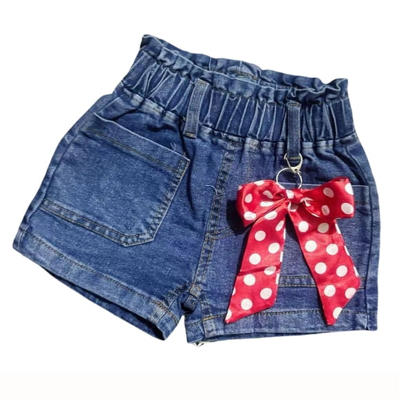 FhsagQ Jean Shorts for Girls 12-14 Cat and Jack Elastic Waist Denim Shorts for Girls Casual Summer for Children Comfort Fit for Play (Blue Size 7-8 Years)