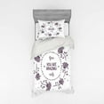 thumbnail image 1 of Saying Duvet Cover Set, You Are Words Wreath of Roses Romantic Love Themed Silhouettes Illustration, Bedding Set with Shams and Fitted Sheet, 3 Sizes, by Ambesonne, 1 of 3