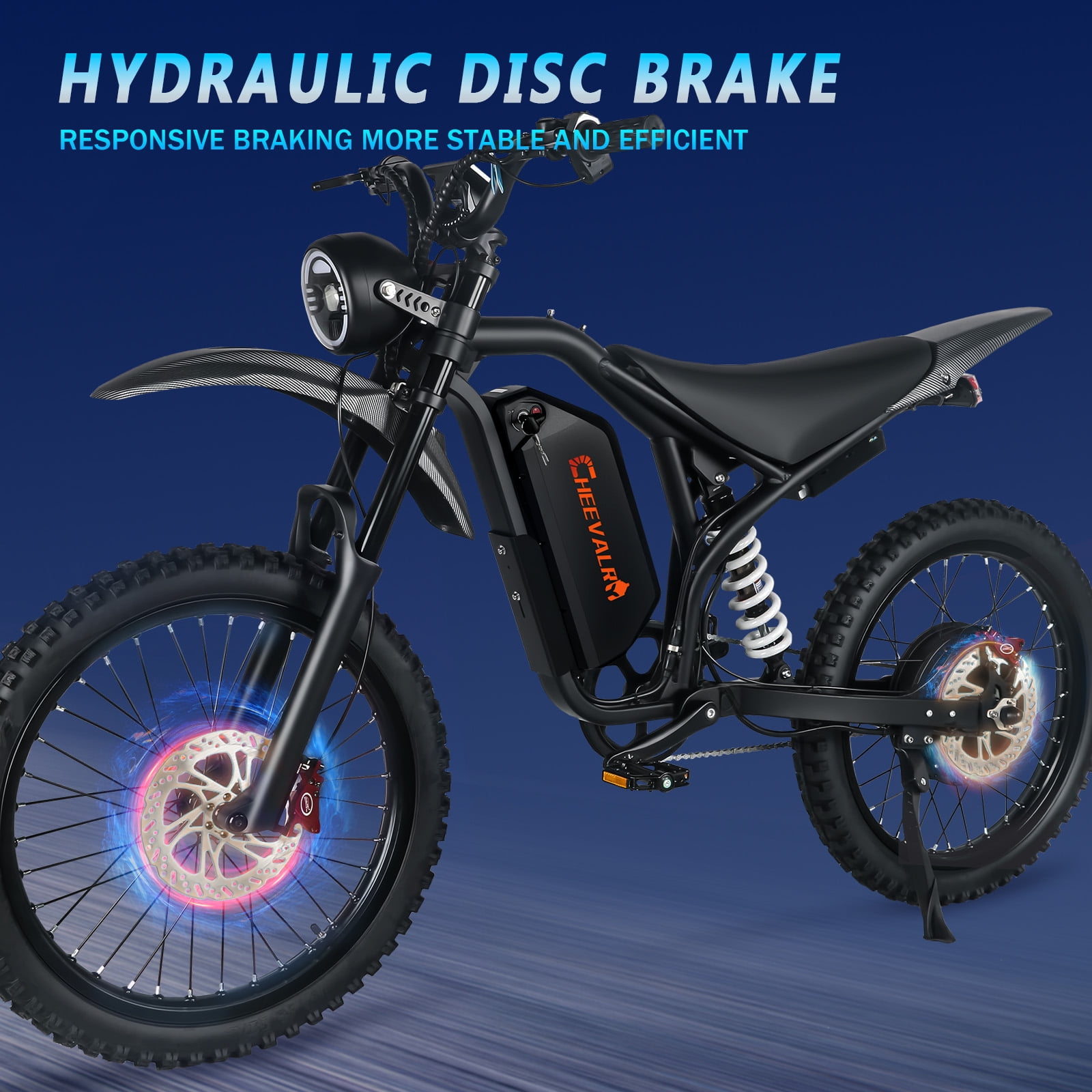 Cheevalry GS20 3000W E-Mountain Bike, 60V 32AH, 37MPH Top Speed, 43 Miles Range, NFC Off-Road Electric Bike
