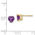 thumbnail image 2 of Primal Gold 14 Karat Yellow Gold 6mm Heart Amethyst Earrings, 2 of 5