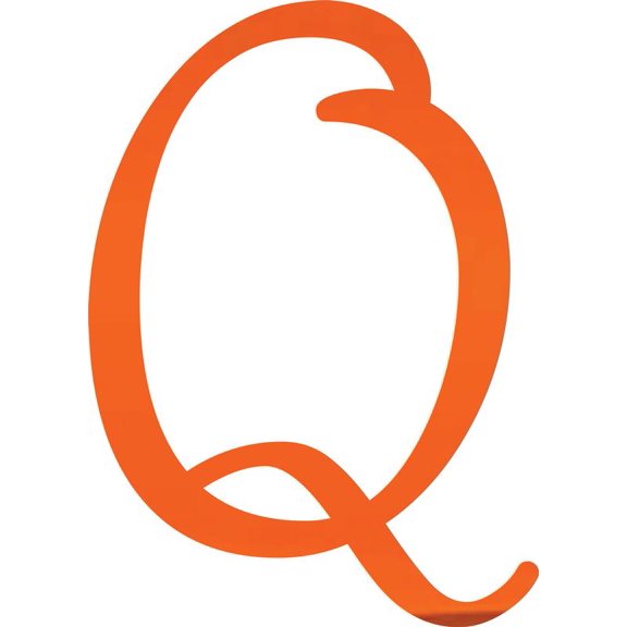 Acrylic Sign Letters,Wedding Q Script, 2'' Tall Fluorescent Orange Alphabet