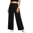 thumbnail image 6 of Mifsaly Wide Leg Track Pants Women High Waisted Pleated Athletic Pant Lightweight Breathable Flowy Casual Daily Wear Workout Clothes with Pockets Black,L, 6 of 7
