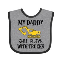 Inktastic Construction Daddy Still Plays with Trucks Boys or Girls Baby Bib