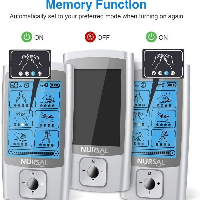 Ohuhu Tens Unit Muscle Stimulator: 24 Modes Rechargeable Tens Stimulator  Machine - 16 Pads Electric EMS Unit Massager Acupoint Map Included for Back