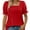 Red, variant on Womens Square Neck T Shirts Ruffle Trim Sleeve Casual Fashion Summer Tops
