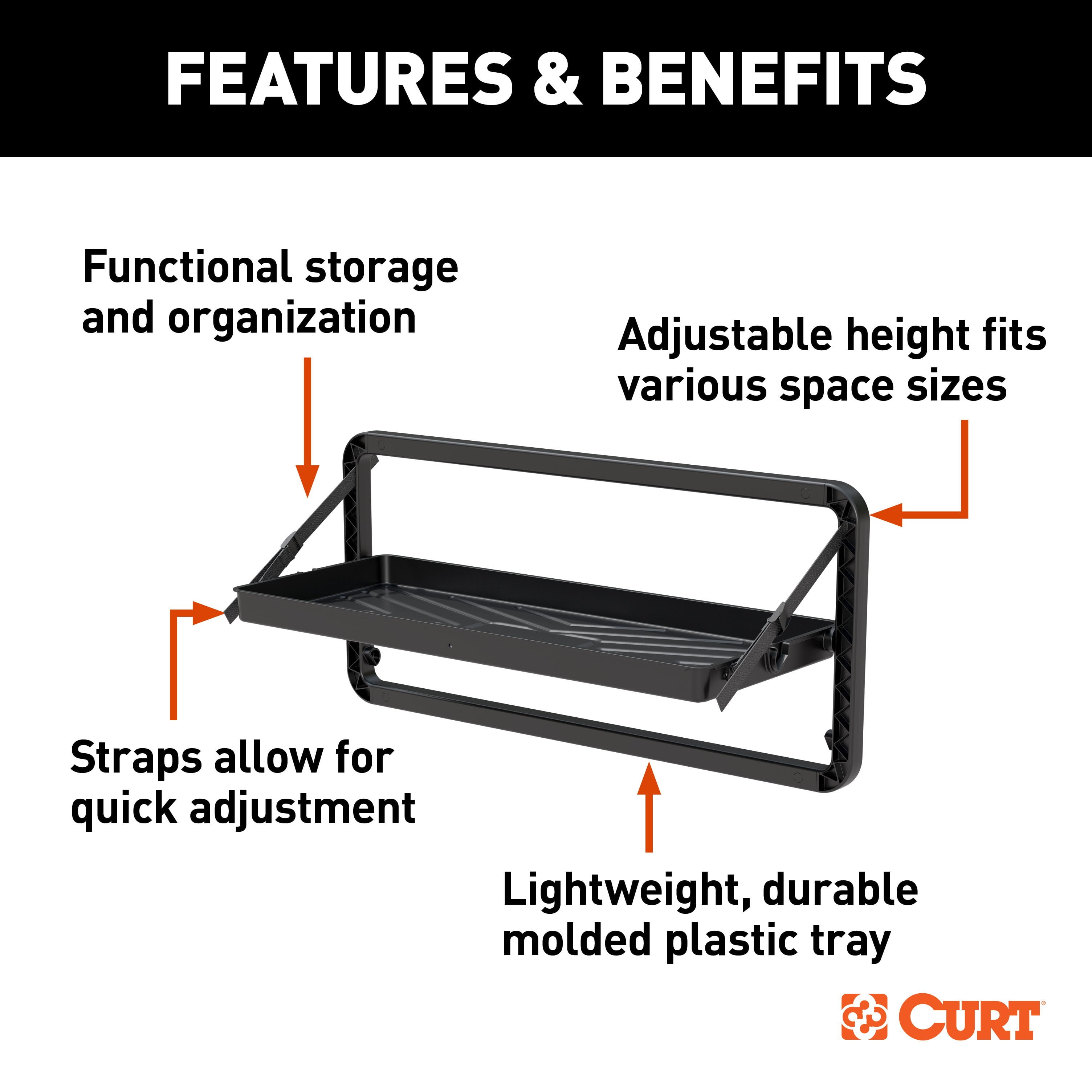 CURT 18425 Pakka Cargo Caddie Seat Back Organizer Tray, 34" x 14"