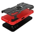 thumbnail image 2 of Heavy Duty Bracket Case for Samsung Galaxy A14 5G, Dual-Layers Rugged PC Soft Silicone Shockproof Lens Protection Case with Rotated Ring Holder Kickstand Magnetic Non-Slip Cover,Red, 2 of 6