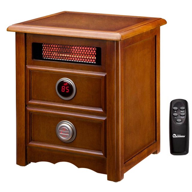 Dr. Heater 1500W Table de Chevet Électrique Cerise Chauffage Infrarouge avec Télécommande DR-999