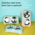 thumbnail image 5 of Dog bowl cat bowl integrated drinking cat food bowl dog bowl cat bowl stainless steel pet feeding BLUE-L, 5 of 5