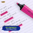 thumbnail image 3 of BIC 6x Marking Highlighter Flat Marker Neon Pink Modular Tip for Precise Highlighting, 3 of 7