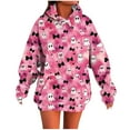 thumbnail image 2 of Sakmal Cute Hooded Sweatshirts for Women Cute Ghost Print Halloween Pink Sweatshirts Loose Fit Hoodies for Women, 2 of 5