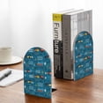 thumbnail image 5 of Lsque Construction Trucks Printed Wood Bookends,Non-Skid Bookend for Shelves,Heavy Duty Support Bookends,Non-Slip Foam Pads for Office, Home, and Library,1 Pair, 5 of 8