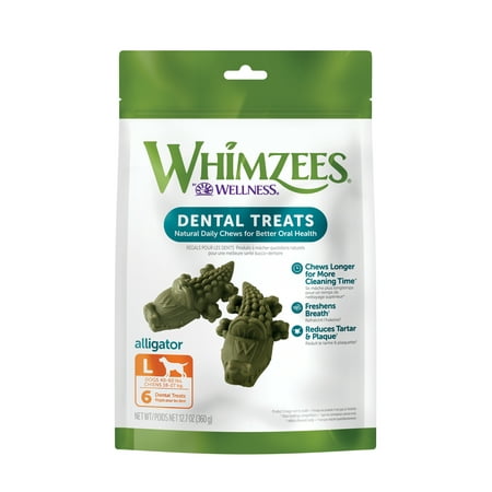 UPC: 0815436015500 | WHIMZEES by Wellness Alligator Natural Grain Free Dental Chews for Dogs  Large Breed  6 count