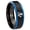 Black And Blue Step Edge, variant on Hatchet Man Beveled Edge Rose Gold Tungsten Engraved Ring 10MM