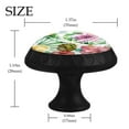 thumbnail image 4 of 12 Pieces Tropical Fruits Hibiscus Flowers and Palm Leaves Glass Knobs for Dresser Drawers, 1.37 x 1.10 IN Round Kitchen Cabinet Pulls For Home Office Nursery Kids Room, 4 of 6