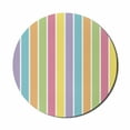 thumbnail image 1 of Colorful Mouse Pad for Computers, Pastel Colored Striped Summer Pattern Funky Cheerful Rainbow Inspired Traditional, Round Non-Slip Thick Rubber Modern Mousepad, 8" Round, Multicolor, by Ambesonne, 1 of 2