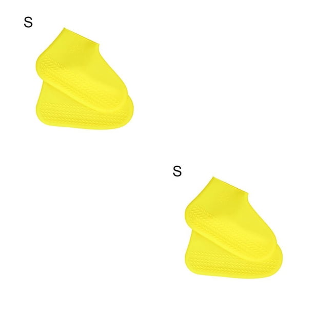 Wosthever Cubierta de zapatos Protector de zapatos impermeable de silicona Cubrezapatos antideslizantes resistentes al desgaste, Amarillo, S Amarillo S 2piezas