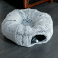 thumbnail image 4 of Warm Fluffy Plush Cat Dog Tunnel Bed with Washable Cushion-Big Tube Playground Toys Longer Crinkle Collapsible 3 Way, for Indoor Cat Kitten Puppy Rabbit Grey, 4 of 9