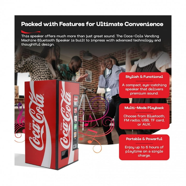 Coca-Cola, Vending Machine Bluetooth Speaker, Portable - Walmart.com