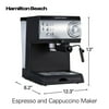 Hamilton Beach Espresso and Cappuccino Maker, Black and Stainless, 15 Bar Pump, 40715
