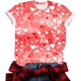 thumbnail image 3 of T-shirts for Women Valentine's Day Shirt Valentine's Day Printed T-shirt Short Sleeve Round Neck Pullover Blouses Top Women's Spring Summer Clothes, 3 of 5