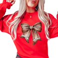 thumbnail image 3 of Football Coquette Bow Sweatshirt for Women and Teens Trendy Game Day Football Ribbon Pullover Red Sweatshirt Adult Medium, 3 of 4