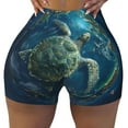 thumbnail image 2 of Disketp Artistic Turtle Earth for Scrunch Butt Workout Shorts Women Seamless Soft Smooth Gym Yoga Scrunch Active Shorts-Small, 2 of 8