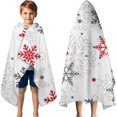 thumbnail image 3 of Multicolor Christmas Snowflake Pattern Hooded Bath Towel，60"x35" for Ages 3 To 12 Kids, Quick Dry Lightweight Soft Microfiber Hood Beach Towel Cover Up for Kids, 3 of 7