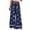 *Navy, variant on ClodeEU Women's Boho Print Wide Leg Palazzo Pants,Elastic High Waist Flowy Casual Trousers ,Women's Plus L