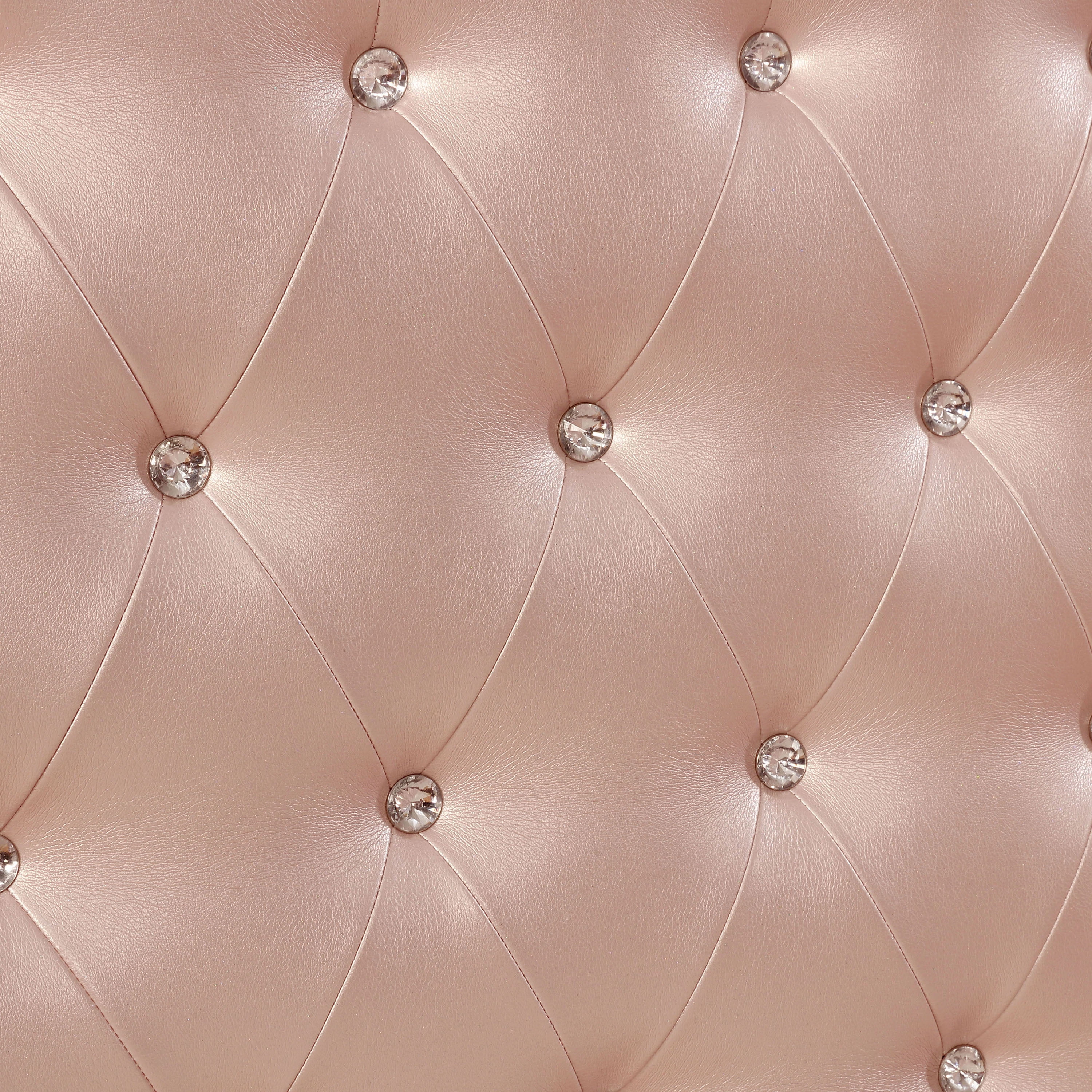 Furniture of America Mikke Tufted Panel Rose Gold Twin Kids Bed