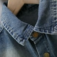 thumbnail image 6 of dazeni Girls Casual Long Sleeve Jean Jackets 1-12 Years Trendy Cozy Soft Cute Bow Button Down Denim Cardigan Coat Casual Outerwear School Travel Teen Gift Blue3 11 Years, 6 of 6