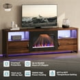 thumbnail image 3 of Bestier 71" Fireplace TV Stand for TVs up to 75" LED Entertainment Center with 23" Remote Control Electric Fireplace, Walnut, 3 of 11