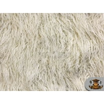 Faux Fur Long Pile MONGOLIAN SHEEP IVORY Fabric / 64"W / Sold By the yard
