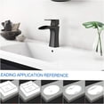 thumbnail image 3 of JERFIT Modern Single Hole Bathroom Sink Faucet with Drain, Matte Black Waterfall Brass Faucet for Vessel Sinks, 1-Handle Lavatory Faucet, 3 of 8
