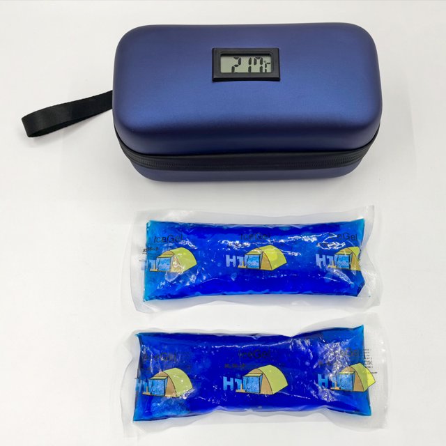 Mini bolsa refrigerada portátil para insulina, bolsa de hielo con aislamiento térmico portátil, bolsa de hielo, caja de medicamentos para exteriores con pantalla de temperatura