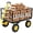 Black, variant on Memoryfield Garden Cart Utility Wagon, 1500 lb Heavy Duty Metal Wagon with Removable Side Panels, 13" All-Terrain Tires, Yard Trailer for Lawn & Garden, Black