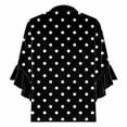 thumbnail image 6 of Jsaierl 3/4 Length Sleeve Womens Tops Casual Button Up V Neck Shirts Cute Print Ladies Blouses Classic Vacation T-shirts Top S-2XL, 6 of 7