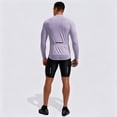 thumbnail image 5 of Long Sleeve Shirts for Men Quick Dry Tech Stretch Lightweight T-Shirt Zipper Sun Protection Athletic Shirts for Hiking,Purple Pink,XL, 5 of 6