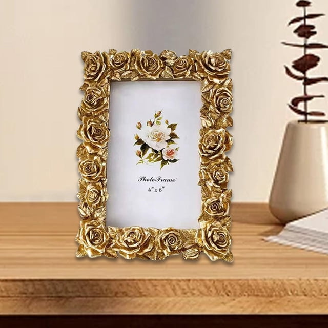 Marco de fotos de boda de resina Decoración del hogar livianas antiguas Rectangulares para Accesorio Multipropósito de Acción de Gracias 6 pulgadas