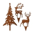 thumbnail image 5 of 3 Pieces Silhouette Stake Christmas Tree Reindeer Metal Iron Construction for Festive Lawn Decoration, 5 of 9