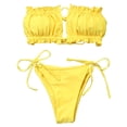 thumbnail image 2 of Bowanadacles Women's Removable Bandeau Bikini Set Strap Wrap Pad High Cut Swimsuit, 2 of 6