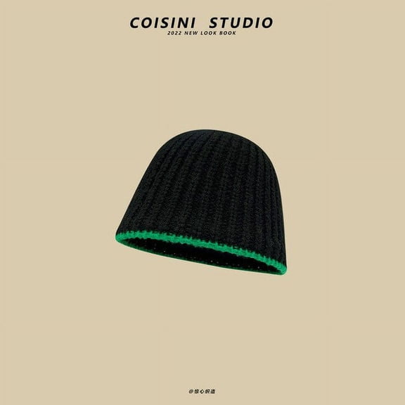 CoCopeaunts Autumn Winter Knitted Bucket Hat Womens Patchwork Contrast Wool Fisherman Hats Outdoor Female Foldable Basin Caps Unisex Gorros