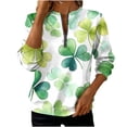thumbnail image 3 of TaTaai Women St. Patrick's Day Print Casual Loose Round Neck Sweatshirt Long Sleeve Pullover Top Soft Comfortable for Daily Home Office Streetwear Gift, 3 of 5