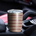 thumbnail image 4 of 30oz Brown and Red Christmas Striped Pattern Tumblers Stainless Steel Tumbler with Lid and Straw,Vacuum Insulated Double Wall Travel Tumbler Cups Mug with Cleaning Brush for Coffee,Tea, 4 of 7