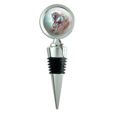 

Horse Running Painting Aqua Pink Wine Bottle Stopper