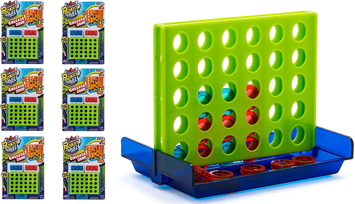 Checker Drop Connect Travel Mini Portable Pocket Board Games (1 Pack