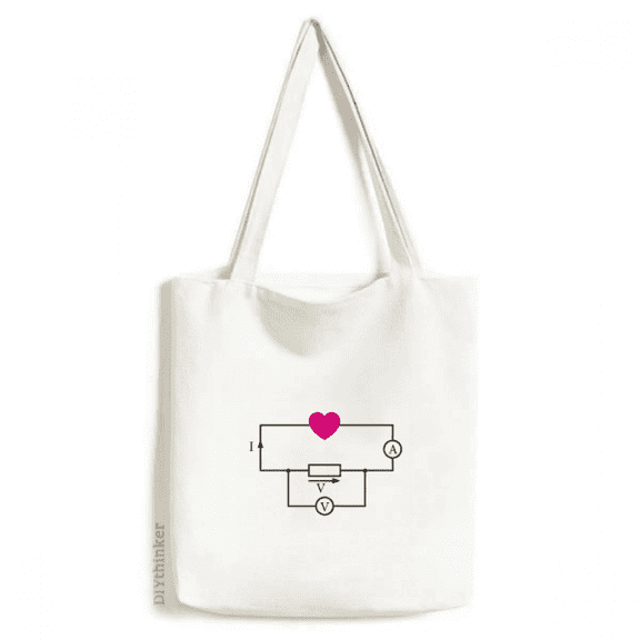 Love Current Voltage Resistance Tote Canvas Bag Shopping Satchel Casual Handbag